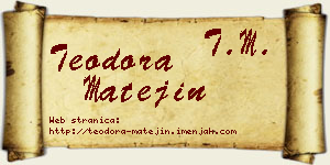 Teodora Matejin vizit kartica